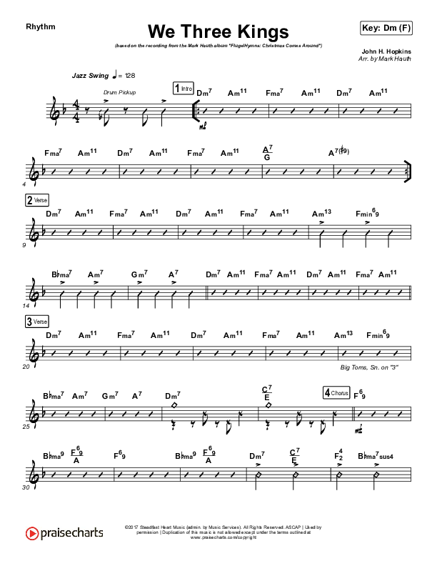 We Three Kings Rhythm Chart (Mark Hauth)