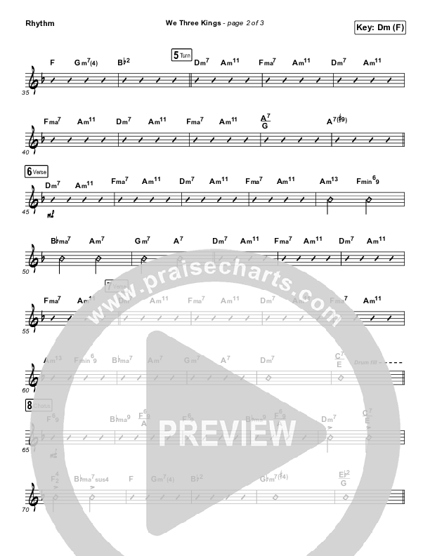 We Three Kings Rhythm Chart (Mark Hauth)