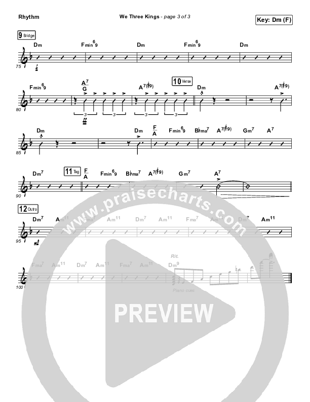 We Three Kings Rhythm Chart (Mark Hauth)