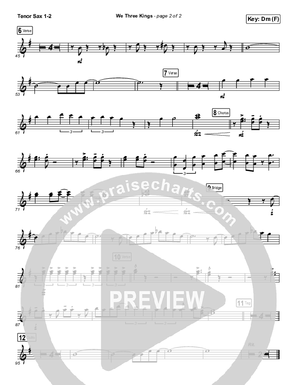 We Three Kings Tenor Sax 1/2 (Mark Hauth)