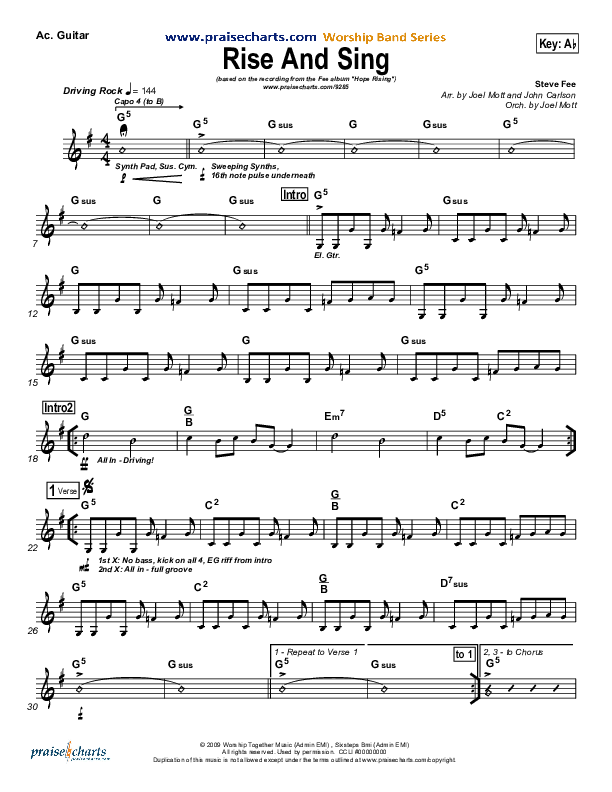 Rise And Sing Acoustic Guitar (FEE Band)