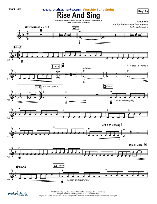 Rise And Sing Bari Sax (FEE Band)