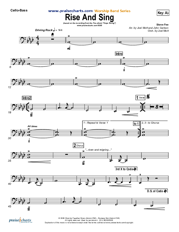 Rise And Sing Cello/Bass (FEE Band)