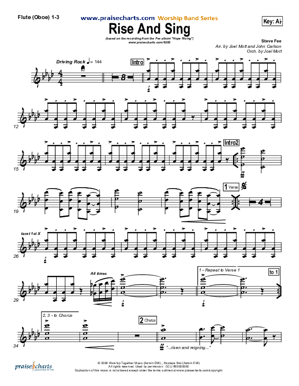 Rise And Sing Flute/Oboe 1/2/3 (FEE Band)