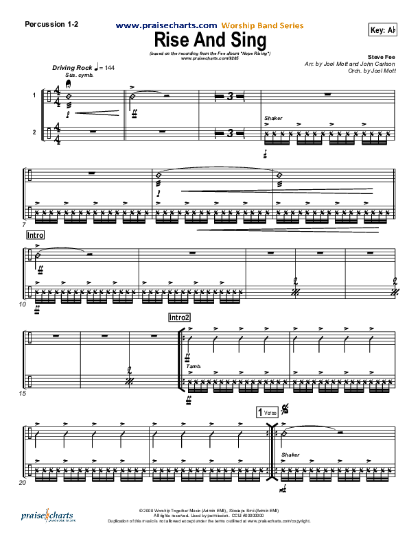 Rise And Sing Percussion 1/2 (FEE Band)