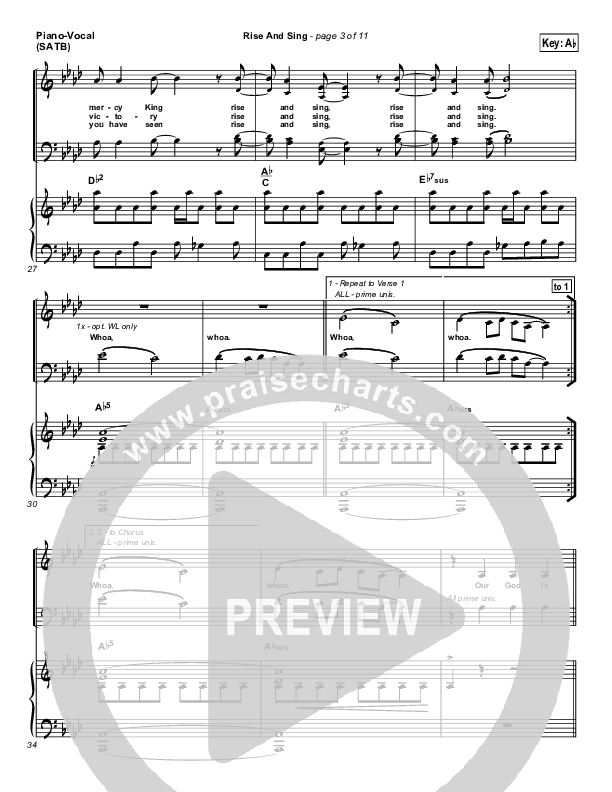 Rise And Sing Piano/Vocal (FEE Band)