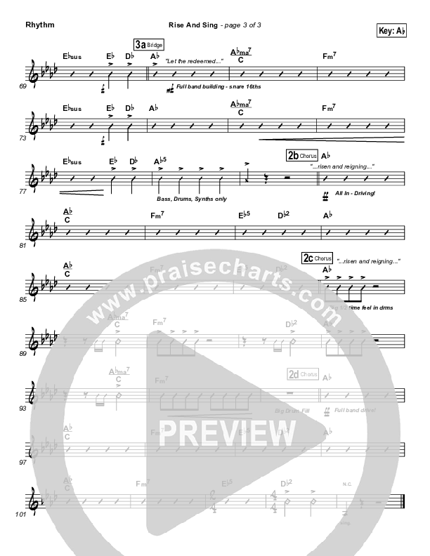 Rise And Sing Rhythm Chart (FEE Band)