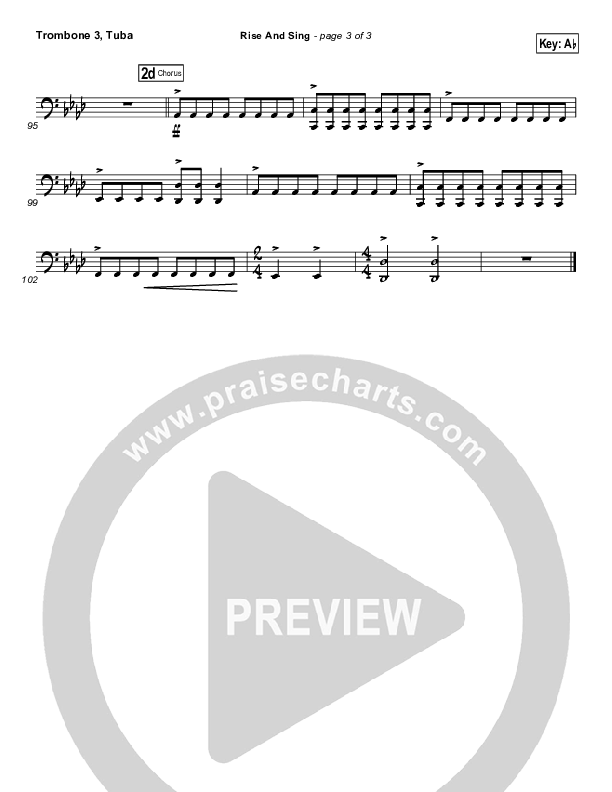 Rise And Sing Trombone 3/Tuba (FEE Band)