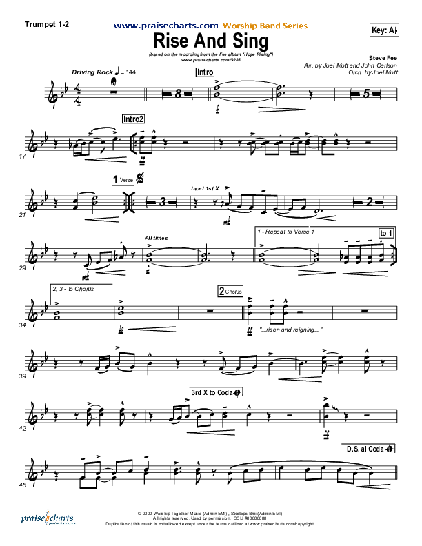 Rise And Sing Trumpet 1,2 (FEE Band)
