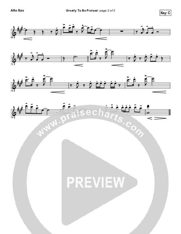 Greatly To Be Praised Alto Sax (FEE Band)