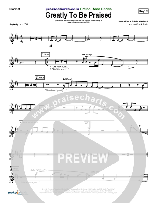 Greatly To Be Praised Wind Pack (FEE Band)