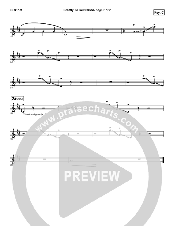 Greatly To Be Praised Clarinet (FEE Band)