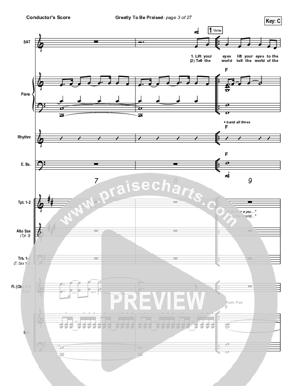 Greatly To Be Praised Conductor's Score (FEE Band)