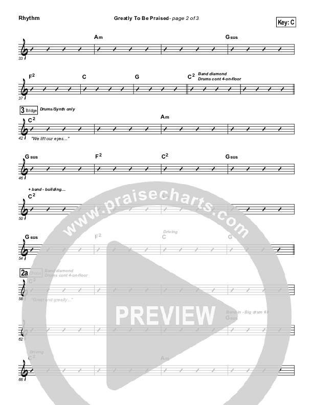Greatly To Be Praised Rhythm Chart (FEE Band)