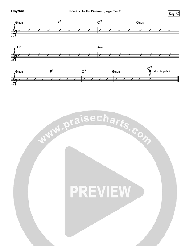 Greatly To Be Praised Rhythm Chart (FEE Band)