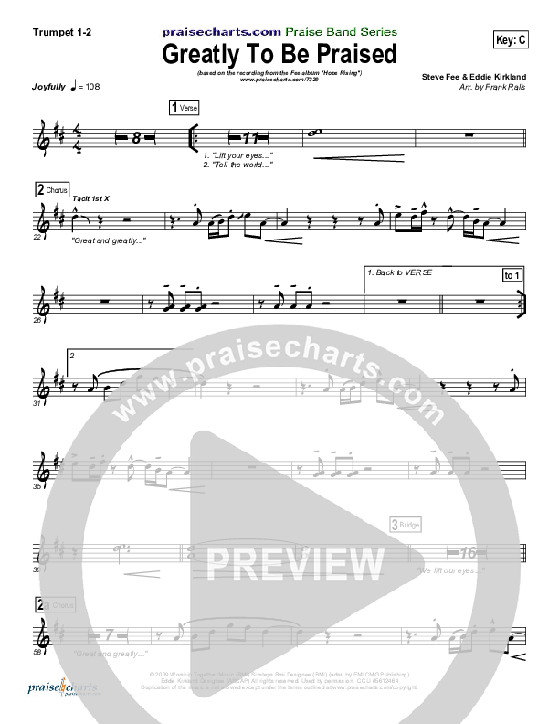 Greatly To Be Praised Trumpet 1,2 (FEE Band)