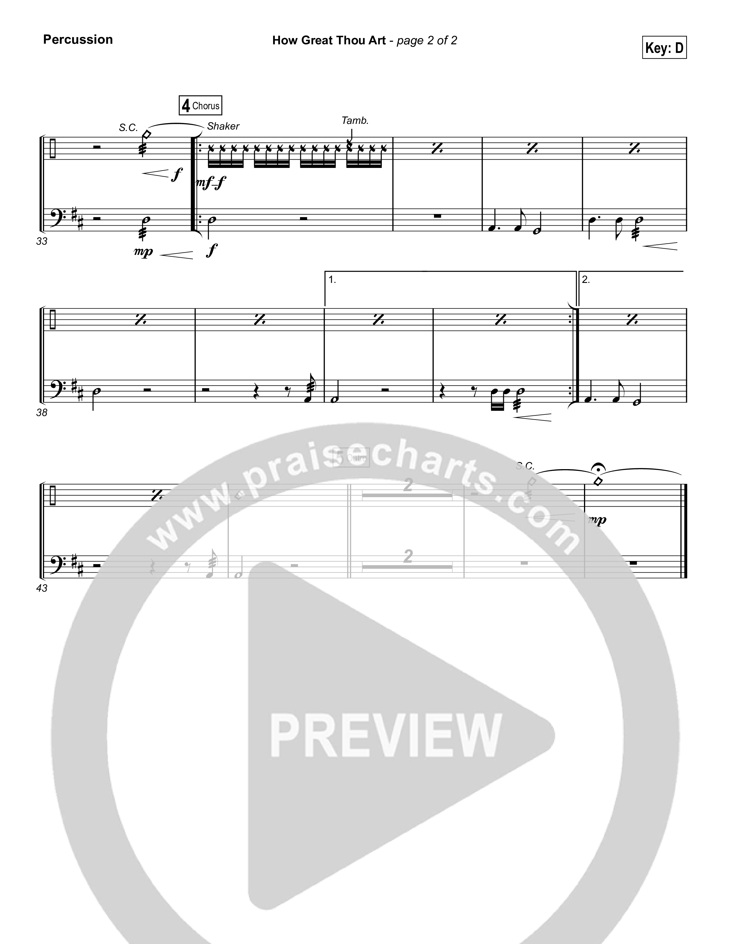 How Great Thou Art (Choral Anthem SATB) Percussion (Shane & Shane / The Worship Initiative / Arr. Luke Gambill)