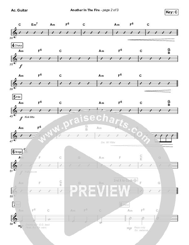 Another In The Fire (Choral Anthem SATB) Acoustic Guitar (Hillsong UNITED / Arr. Luke Gambill)