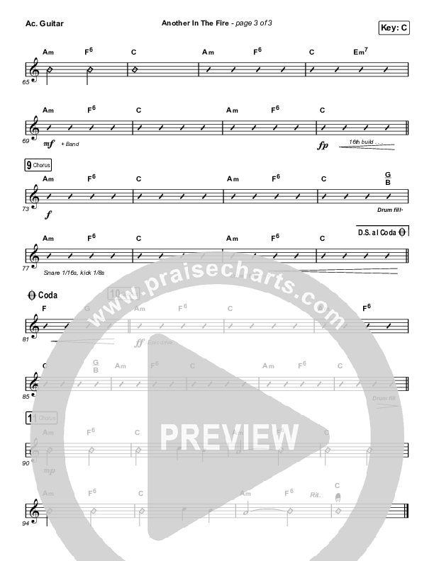 Another In The Fire (Choral Anthem SATB) Acoustic Guitar (Hillsong UNITED / Arr. Luke Gambill)