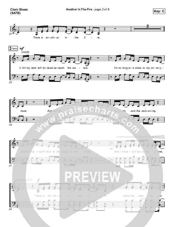 Another In The Fire (Choral Anthem SATB) Choir Sheet (SATB) (Hillsong UNITED / Arr. Luke Gambill)