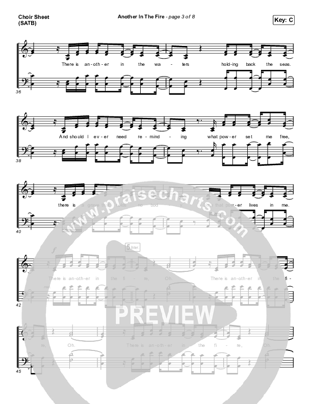 Another In The Fire (Choral Anthem SATB) Choir Vocals (SATB) (Hillsong UNITED / Arr. Luke Gambill)
