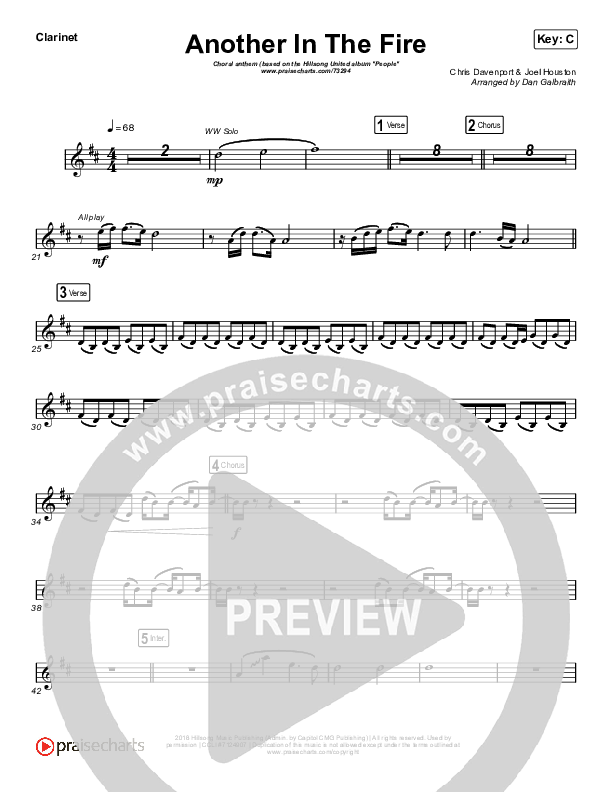 Another In The Fire (Choral Anthem SATB) Wind Pack (Hillsong UNITED / Arr. Luke Gambill)