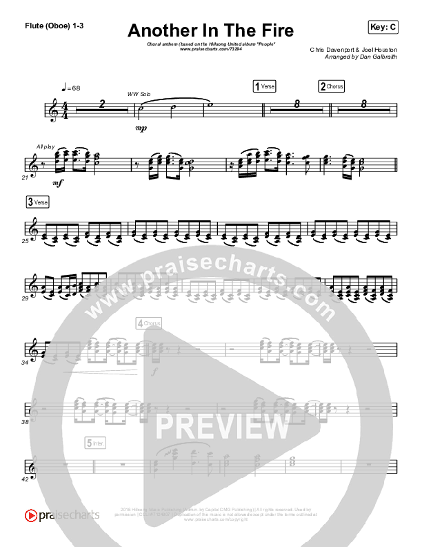 Another In The Fire (Choral Anthem SATB) Wind Pack (Hillsong UNITED / Arr. Luke Gambill)