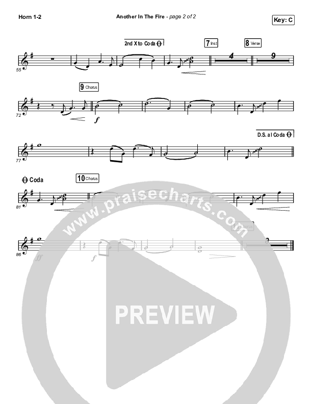 Another In The Fire (Choral Anthem SATB) French Horn 1/2 (Hillsong UNITED / Arr. Luke Gambill)