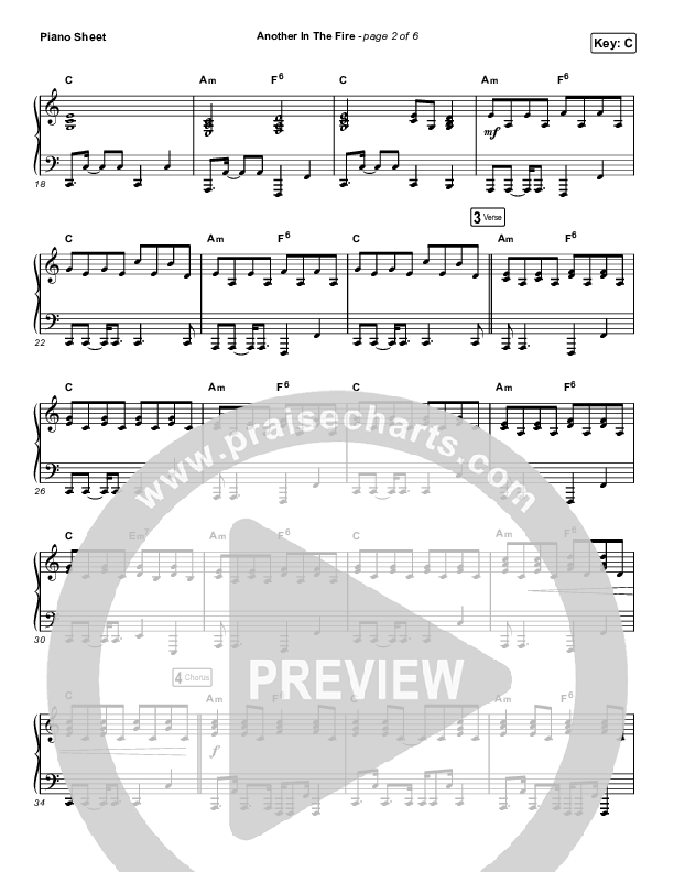 Another In The Fire (Choral Anthem SATB) Piano Sheet (Hillsong UNITED / Arr. Luke Gambill)