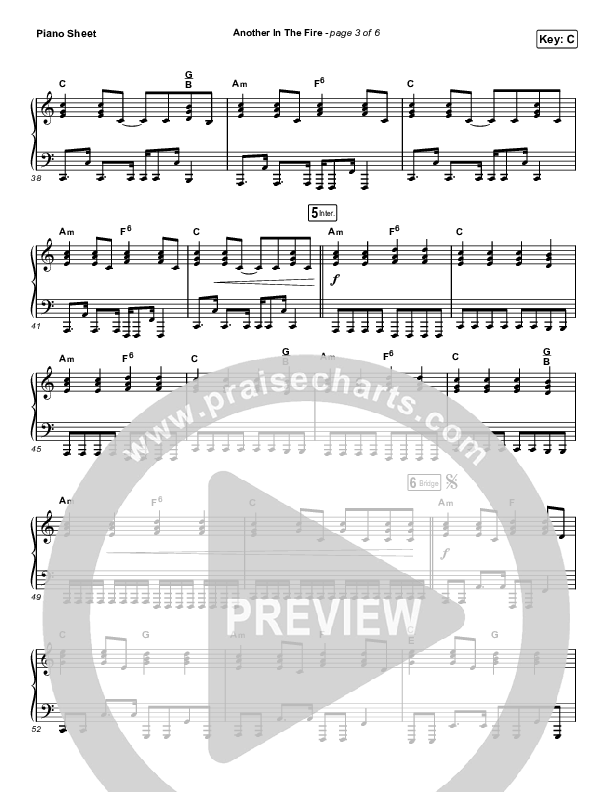 Another In The Fire (Choral Anthem SATB) Piano Sheet (Hillsong UNITED / Arr. Luke Gambill)