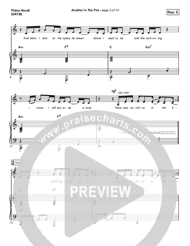 Another In The Fire (Choral Anthem SATB) Piano/Vocal Pack (Hillsong UNITED / Arr. Luke Gambill)
