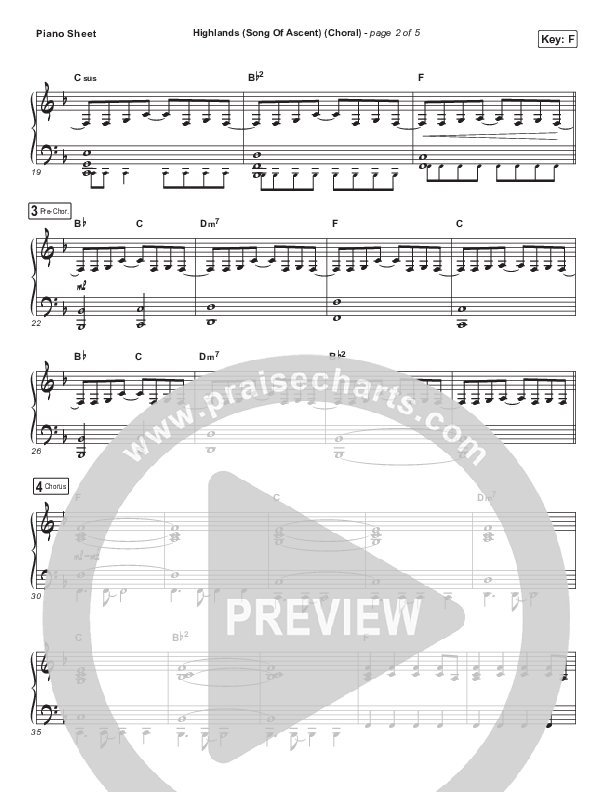 Highlands (Song Of Ascent) (Choral Anthem SATB) Piano Sheet (Hillsong UNITED / Arr. Luke Gambill)