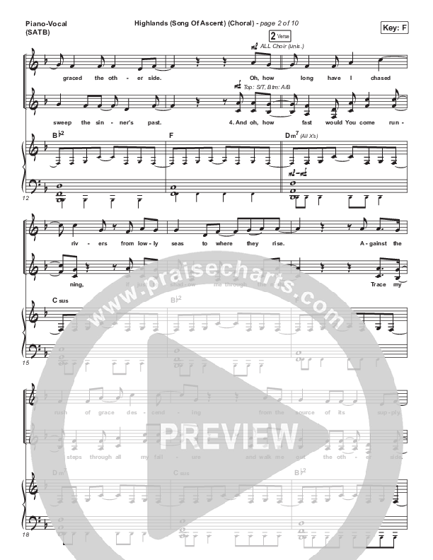 Highlands (Song Of Ascent) (Choral Anthem SATB) Piano/Vocal (SATB) (Hillsong UNITED / Arr. Luke Gambill)