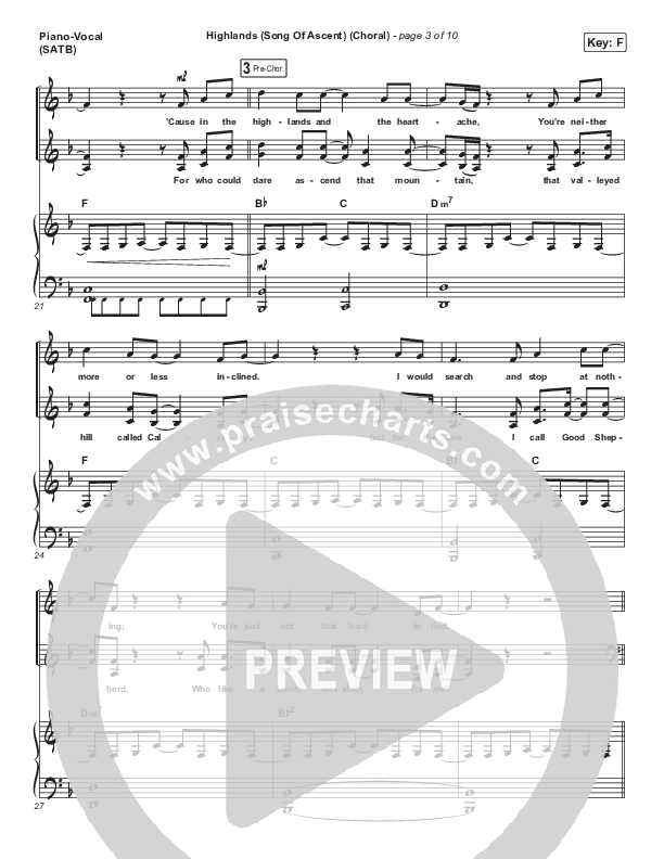 Highlands (Song Of Ascent) (Choral Anthem SATB) Piano/Vocal (SATB) (Hillsong UNITED / Arr. Luke Gambill)