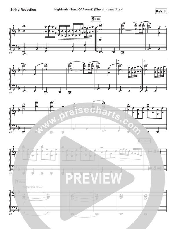 Highlands (Song Of Ascent) (Choral Anthem SATB) Synth Strings (Hillsong UNITED / Arr. Luke Gambill)