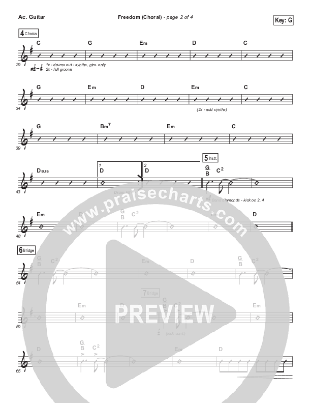 Freedom (Choral Anthem SATB) Acoustic Guitar (Jesus Culture / Kim Walker-Smith / Arr. Luke Gambill)