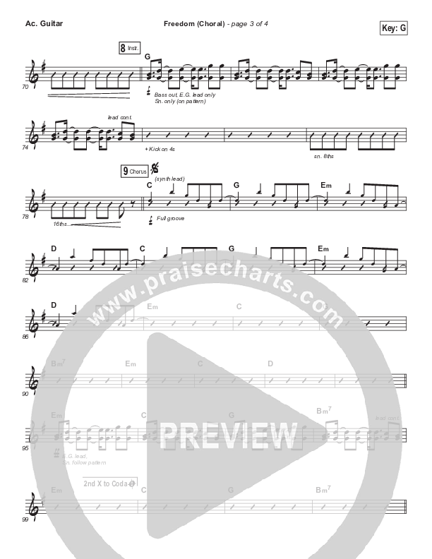 Freedom (Choral Anthem SATB) Acoustic Guitar (Jesus Culture / Kim Walker-Smith / Arr. Luke Gambill)