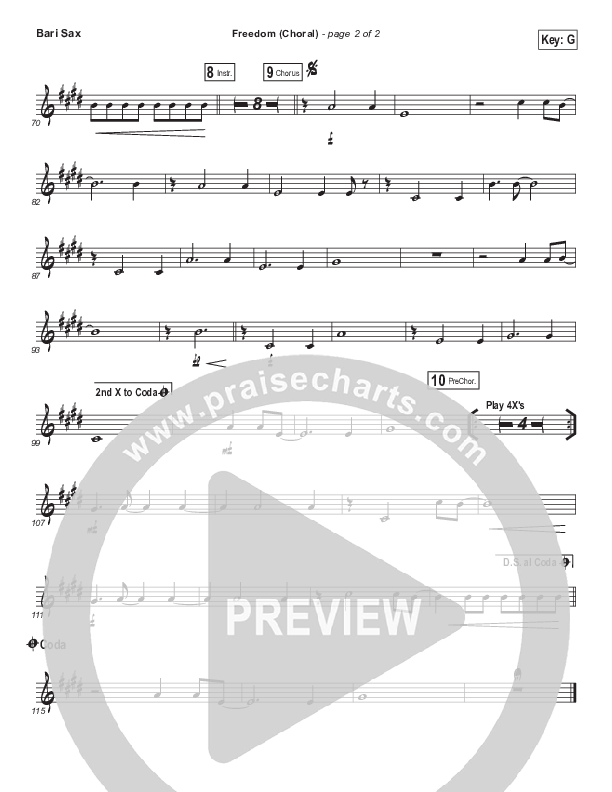 Freedom (Choral Anthem SATB) Bari Sax (Jesus Culture / Kim Walker-Smith / Arr. Luke Gambill)