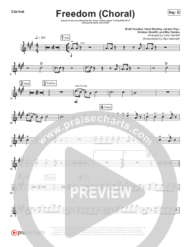 Freedom (Choral Anthem SATB) Wind Pack (Jesus Culture / Kim Walker-Smith / Arr. Luke Gambill)