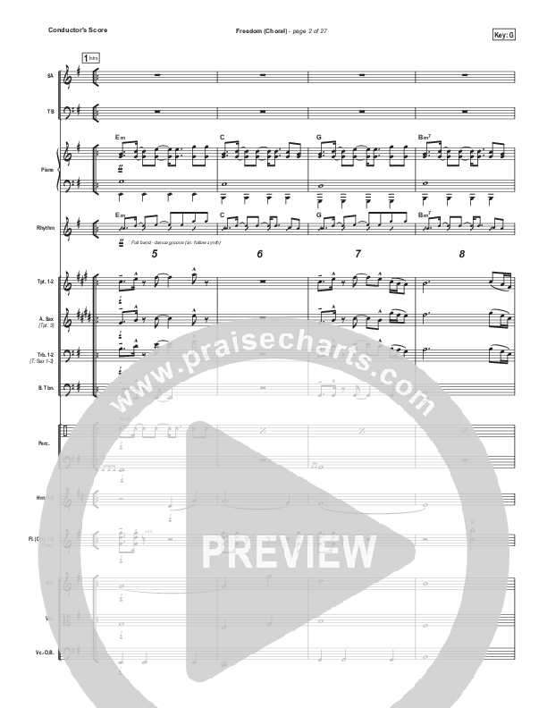 Freedom (Choral Anthem SATB) Conductor's Score (Jesus Culture / Kim Walker-Smith / Arr. Luke Gambill)