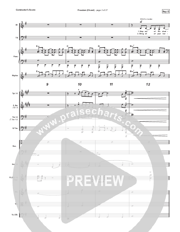 Freedom (Choral Anthem SATB) Conductor's Score (Jesus Culture / Kim Walker-Smith / Arr. Luke Gambill)
