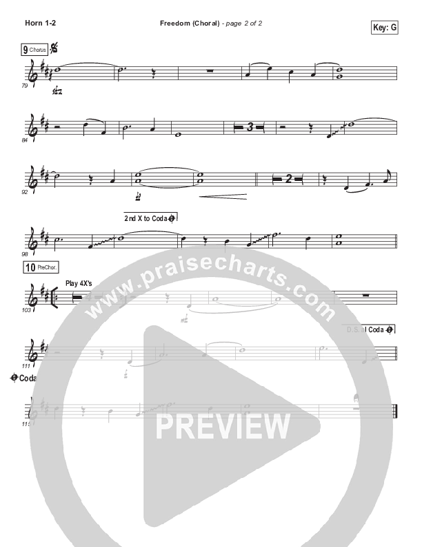 Freedom (Choral Anthem SATB) French Horn 1/2 (Jesus Culture / Kim Walker-Smith / Arr. Luke Gambill)