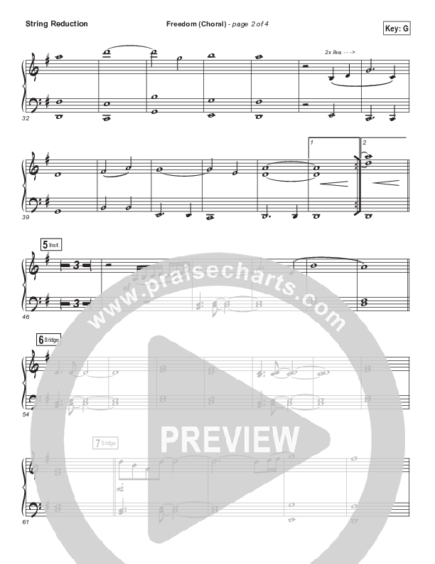 Freedom (Choral Anthem SATB) String Pack (Jesus Culture / Kim Walker-Smith / Arr. Luke Gambill)