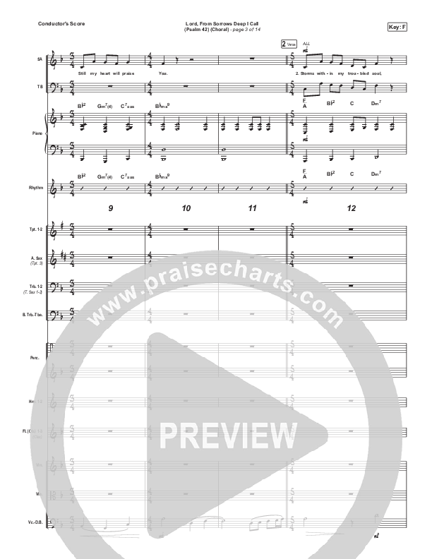 Lord From Sorrows Deep I Call (Psalm 42) (Choral Anthem SATB) Conductor's Score (Matt Papa / Keith & Kristyn Getty / Arr. Luke Gambill)