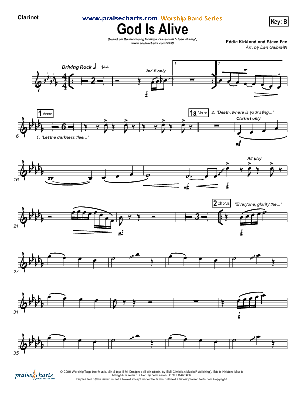 God Is Alive Clarinet (FEE Band)