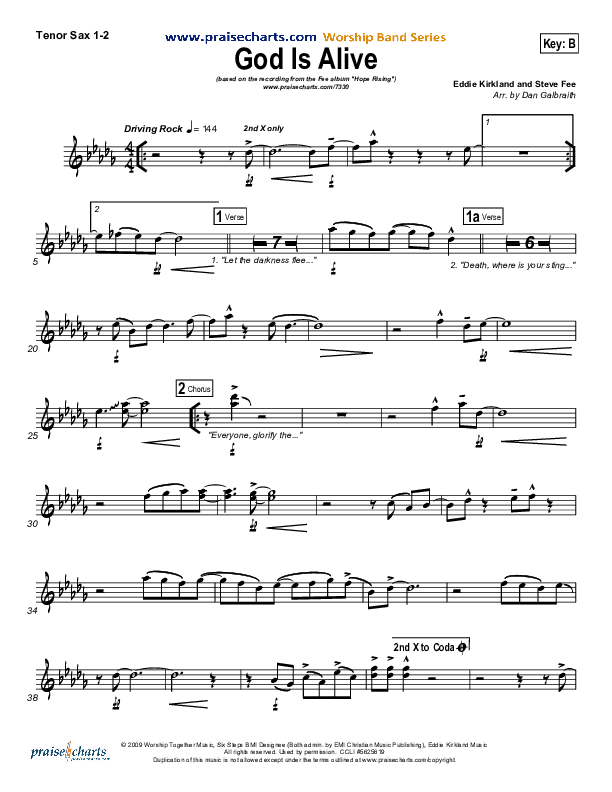 God Is Alive Tenor Sax 1/2 (FEE Band)