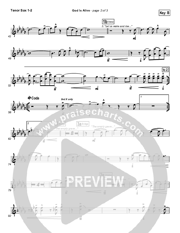 God Is Alive Tenor Sax 1/2 (FEE Band)
