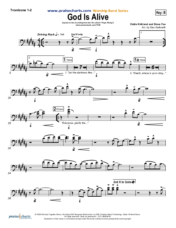 God Is Alive Trombone 1/2 (FEE Band)