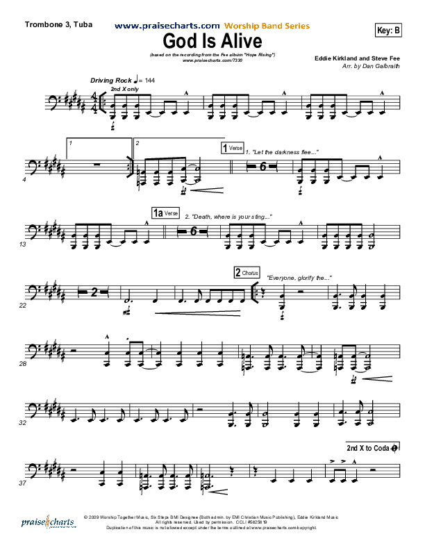 God Is Alive Trombone 3/Tuba (FEE Band)