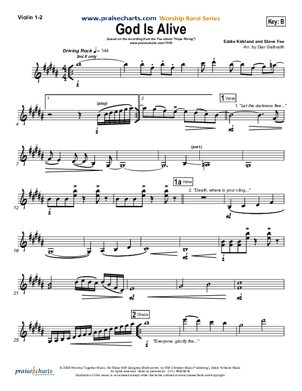 God Is Alive Violin 1/2 (FEE Band)